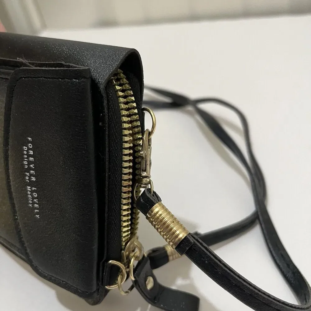 Forever Lovely Design for Madley Clutch Cell Phone Wallet Crossbody Purse Black